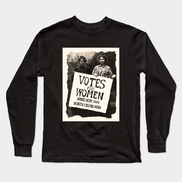 Vintage Women Vote Long Sleeve T-Shirt by DISmithArt